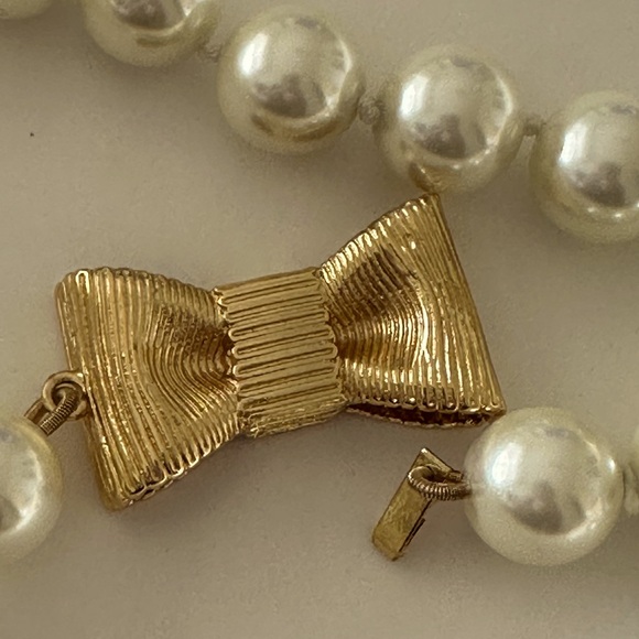 Kate spade vintage wrapped up pearl gold bow necklace - Picture 10 of 10